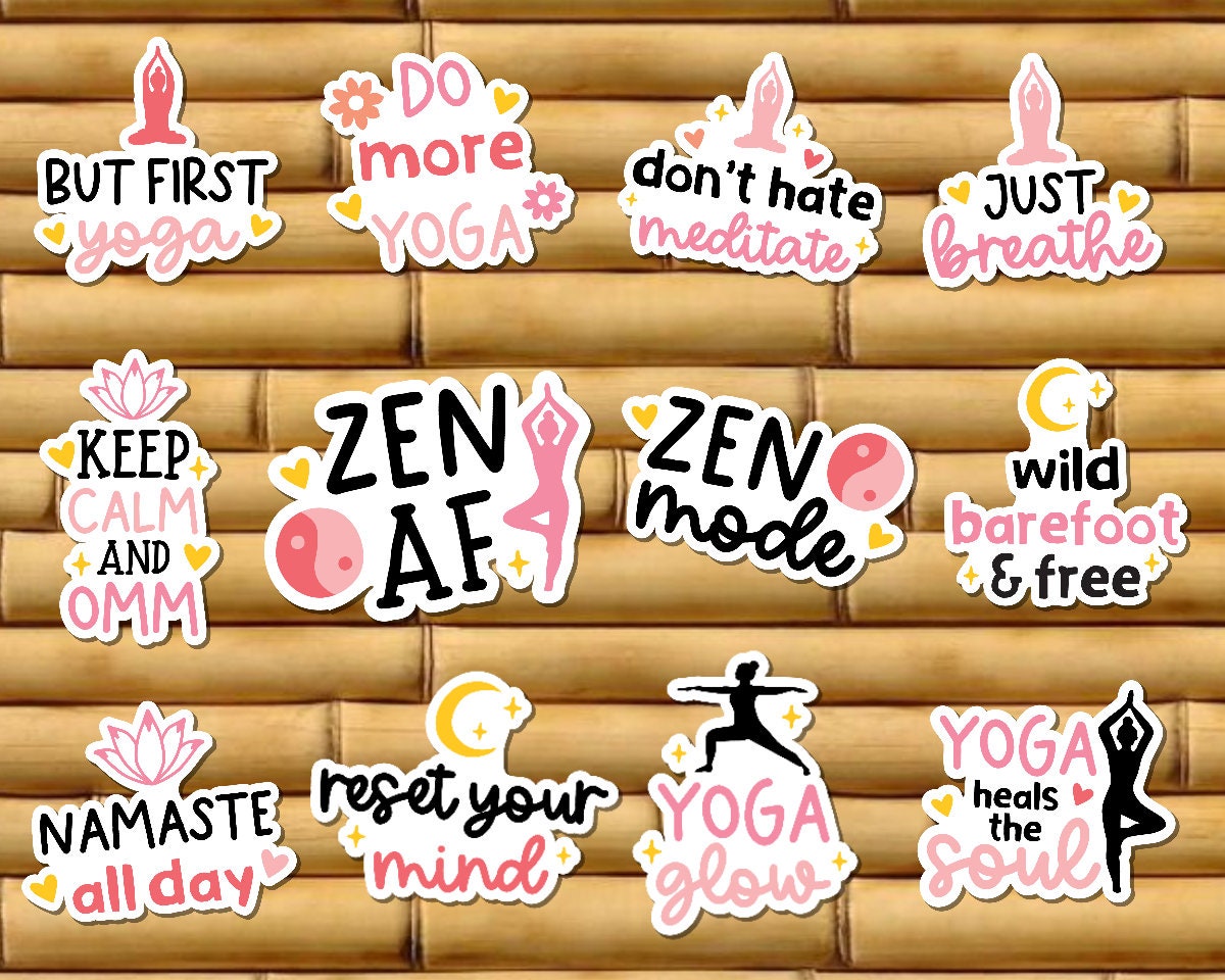 Yoga Sticker Bundle  Mediation Zen Printable Stickers