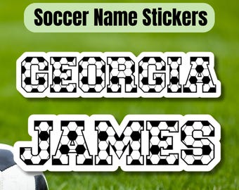 Personalized Soccer Name Sticker - Custom Water Bottle, Gear Decal