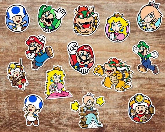 Set of 14 Super Mario Sticker Pack | Characters Vinyl Stickers