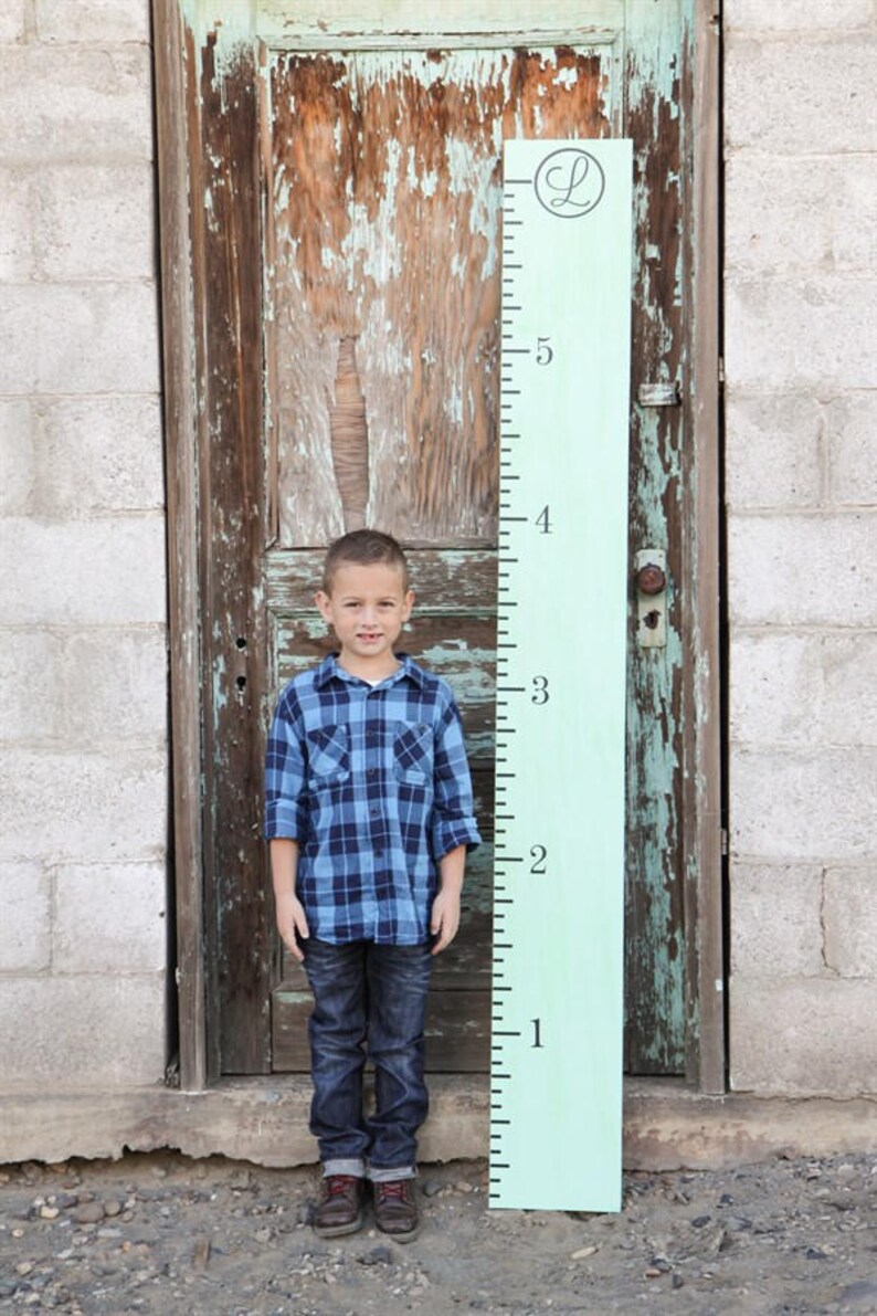 Custom Growth Chart Vinyl Decal Kit Monogram Ticks Etsy