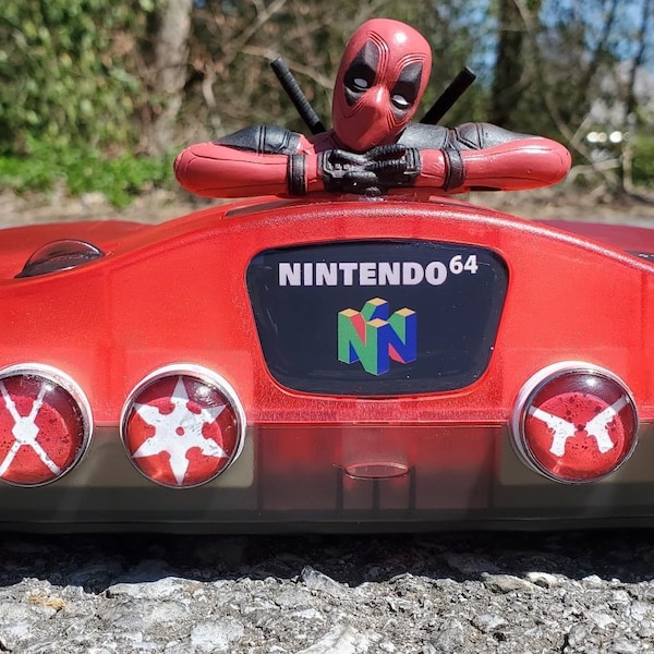 Deadpool Inspired Red/Black with White Nintendo 64