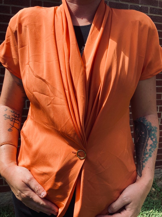 80s Orange Blouse