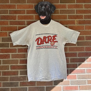 Vintage 90s DARE University Tee: Y2K Graphic Crew Neck