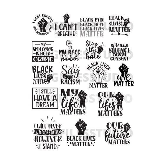 Black Lives Matter SVG Bundle, I Cant Breathe SVG, Fist SVG
