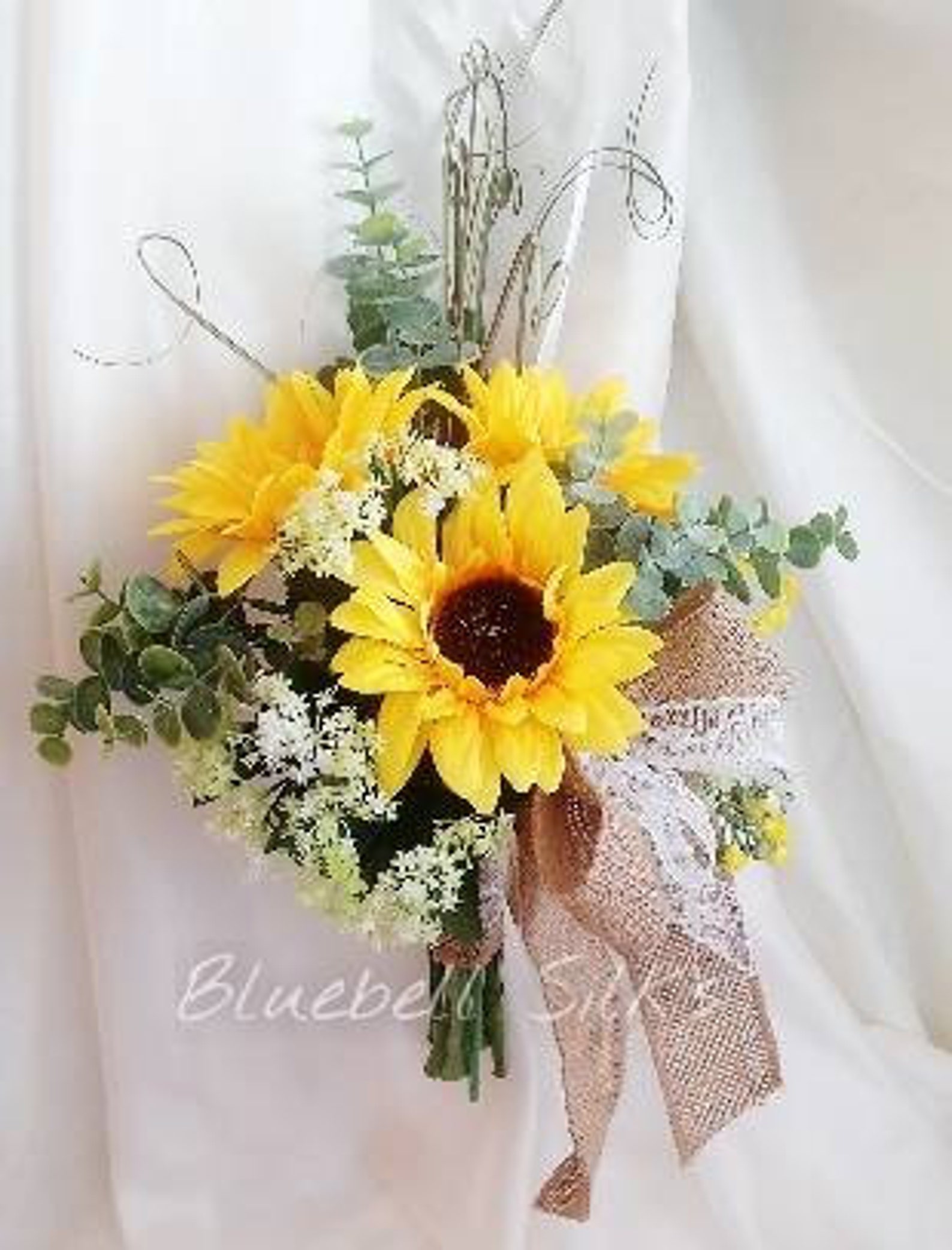 Artificial Sunflower Wedding Bouquet Yellow Flower Display Etsy UK