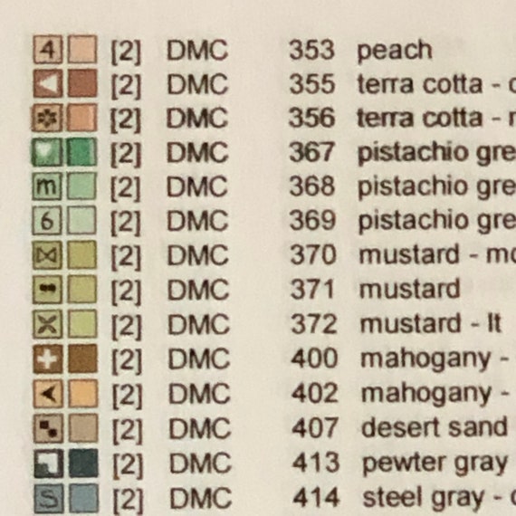 Printable Diamond Painting DMC Color Chart Tracker Inventory Sheet PDF  Download 