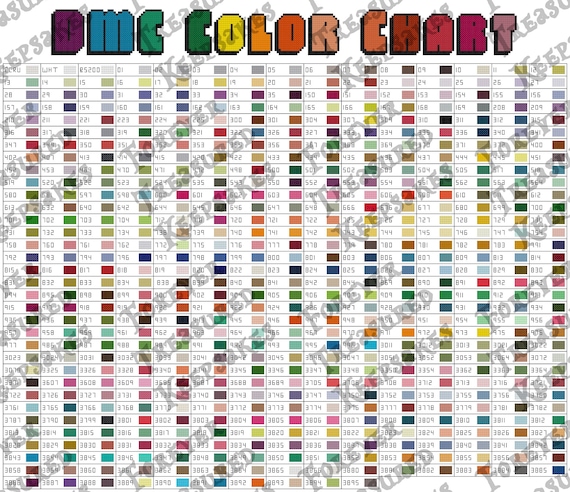 DMC Color Chart 505 Colors PDF Pattern Only 