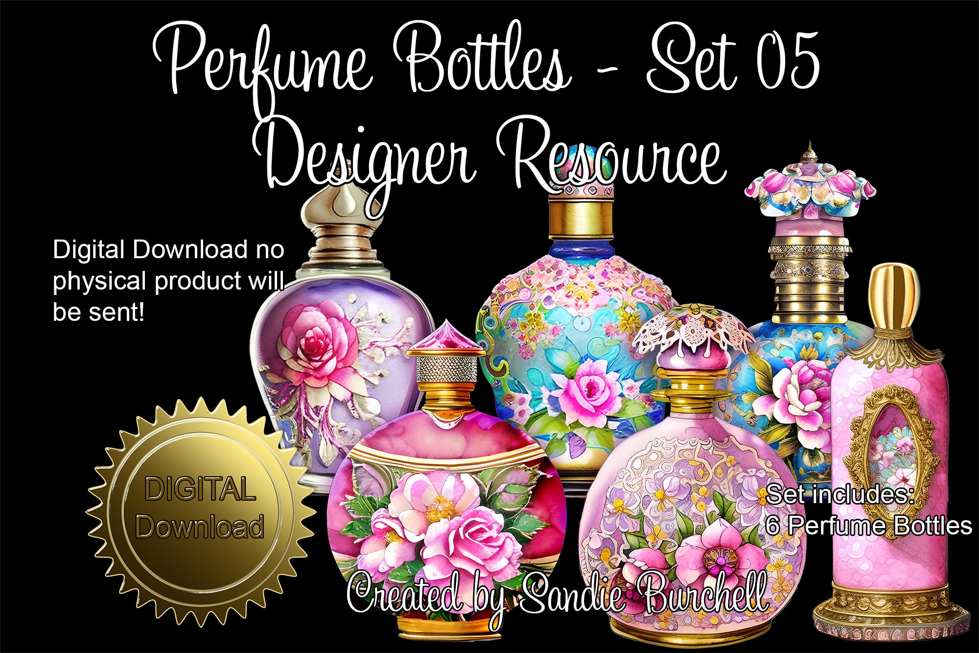 Luxury Classic Brand Design Female Perfume Bottle Flowers Free