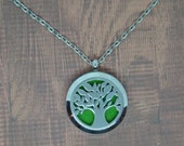 Tree of Life Essential Oil Diffuser Necklace, Stainless Steel Diffuser, Scent Diffuser Necklace, Magnetic Closure Diffuser
