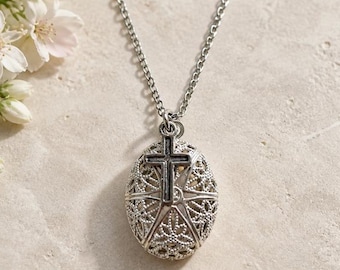 Blessed Cross Essential Oil Diffuser Necklace:  Aroma Therapy