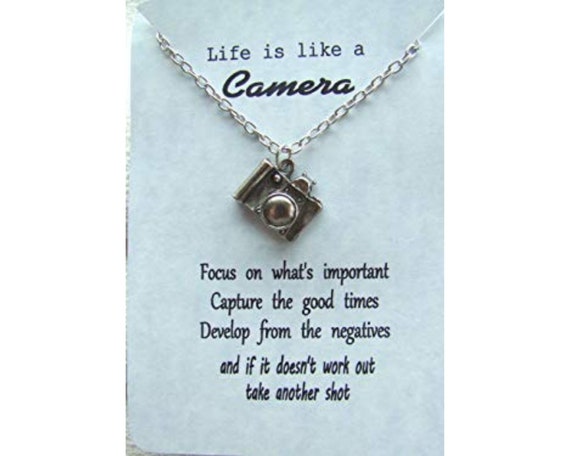 Camera Necklace Focus Pendant Life is 