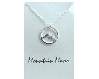 Silver Dipped Mountain Pendant Necklace: Adventure Jewelry Gift