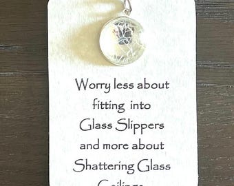 Shattered Glass Ceiling Keychain: Empowerment Gift