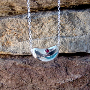 Silver Bean Pendant Necklace, Pregnancy Bean, Customized Bean Necklace, Miscarriage Memorial