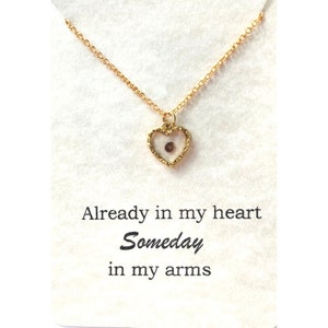 Forget Me Not Seed Resin Heart Dainty Pendant, IVF Hope Necklace, Gift for Infertility, Infertility Necklace