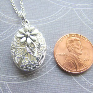 Flower Essential Oil Diffuser Necklace: Sterling Silver Aromatherapy Pendant image 5