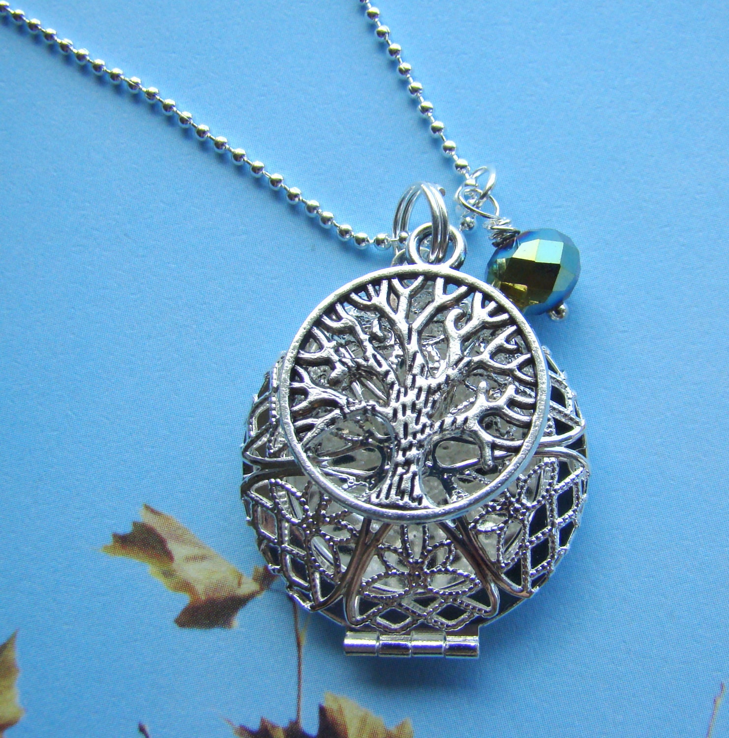 Tree of Life Essential Oil Diffuser Necklace, Aroma Therapy Necklace