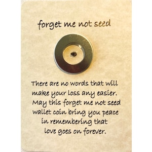 Forget Me Not Resin Seed Wallet Coin, Condolence Gift, Gift for Loss, Loss for Dad, Loss of a Loved One, Little Gift of Kindness