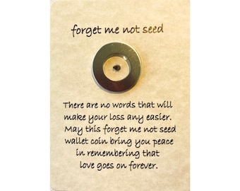 Forget Me Not Seed Resin Wallet Coin: Condolence Gift