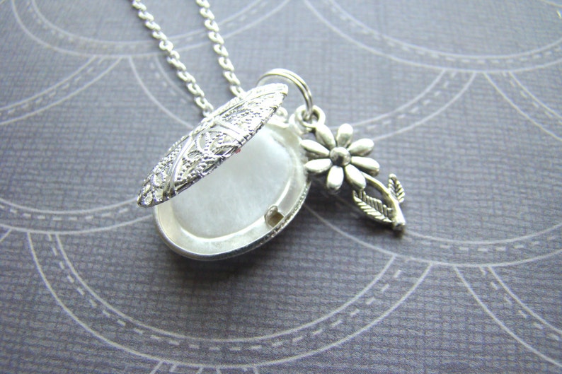 Flower Essential Oil Diffuser Necklace: Sterling Silver Aromatherapy Pendant image 4