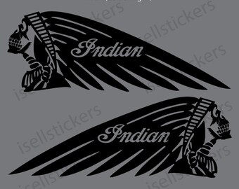 2x Indian Autocollant Bike Oldtimer Chief USA moto tankaufkleber vintage #266