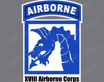US Army 18th XVIII Airborne Corps Veteran Decal Sticker Car Window Patch Badge