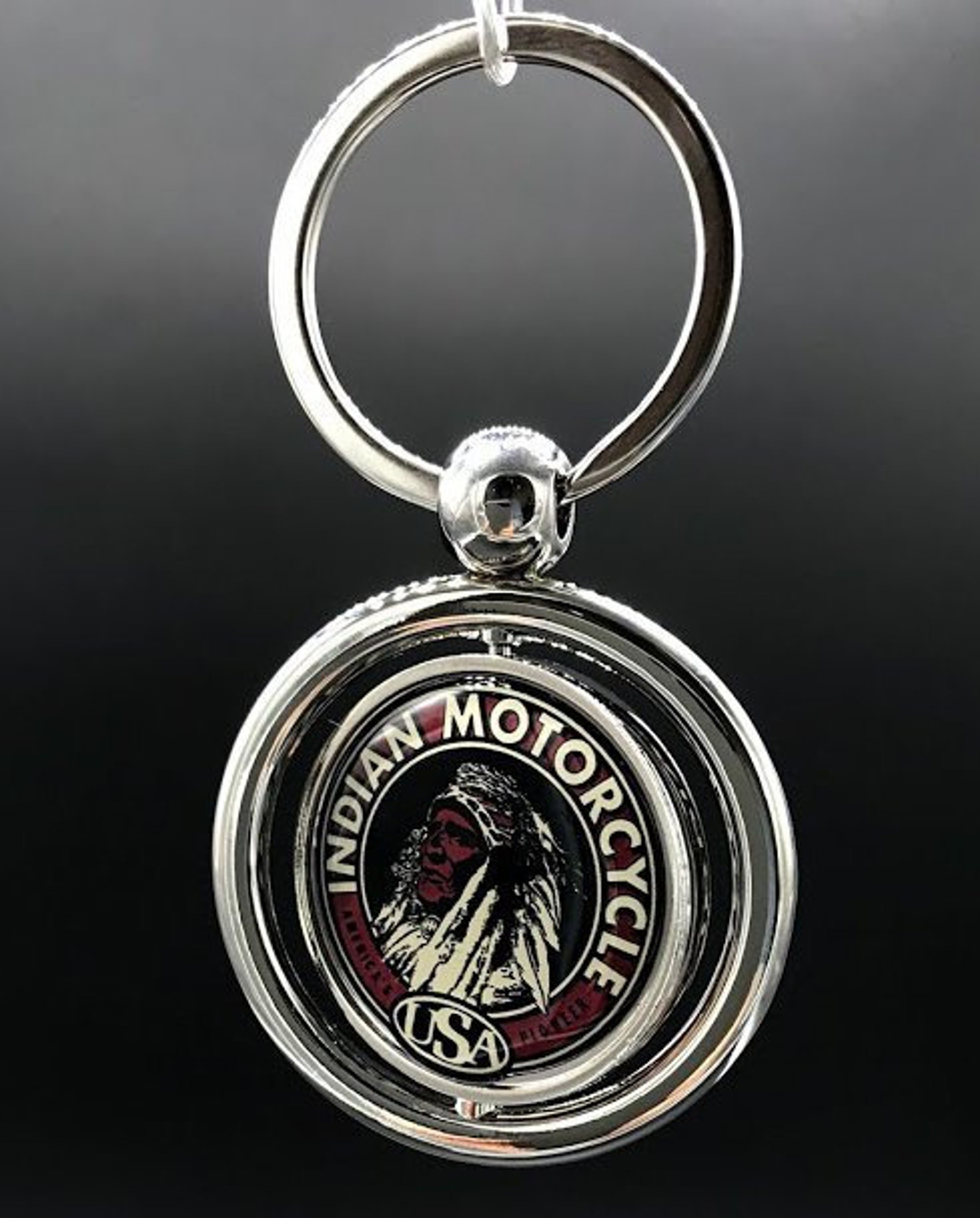 IND002 Indian Motorcycle 1901 Keyring Keychain Silver Metal Etsy