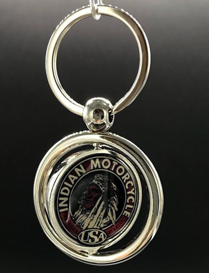 IND002 Indian Motorcycle 1901 Keyring Keychain Silver Metal Etsy