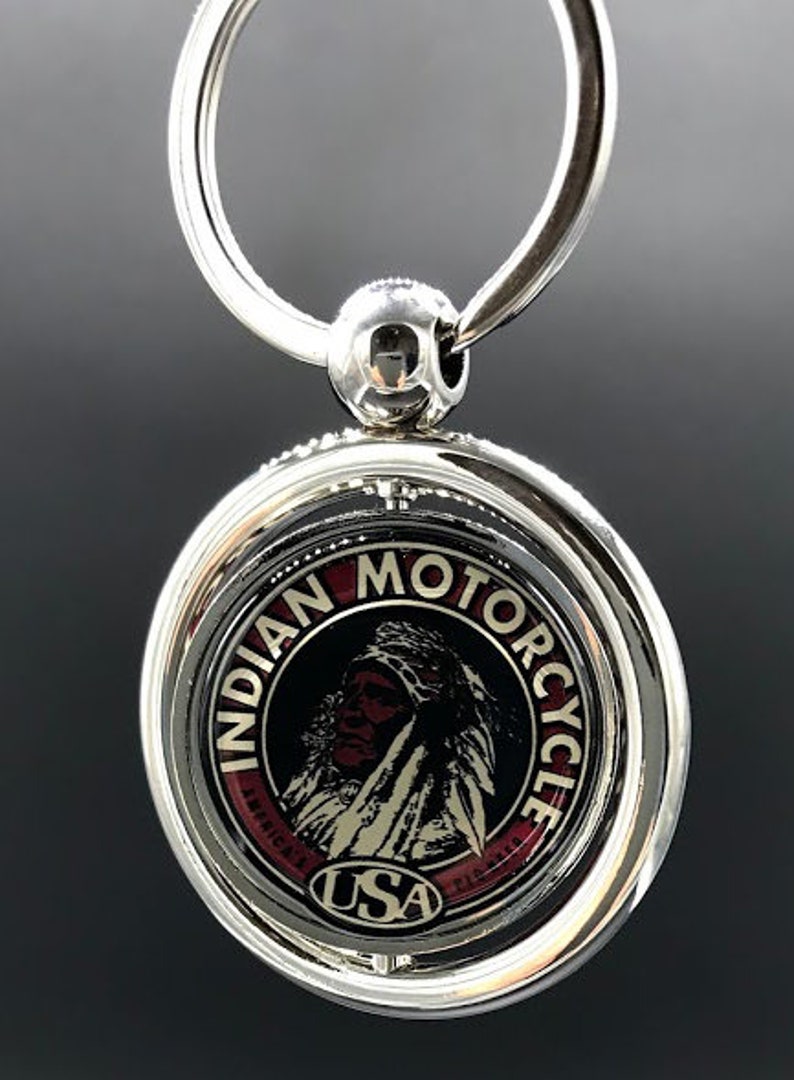 IND002 Indian Motorcycle 1901 Keyring Keychain Silver Metal Etsy