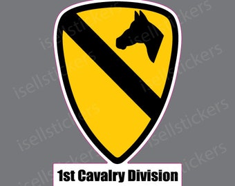 Color 1st Cavalry Division Vinyl VIETNAM Window Sticker Decal 1st Cav 