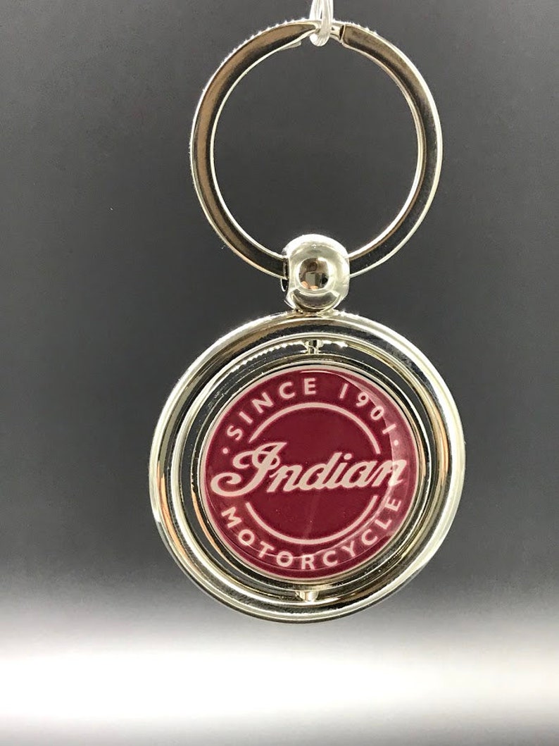 IND001 Red Indian Motorcycle 1901 Keyring Keychain Silver Etsy