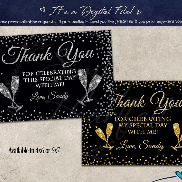 Bling Thank You Cards Etsy