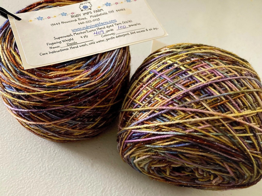 Yarn SW Merino/lurex 92/8 Hand Dyed Dazzle Echo Etsy