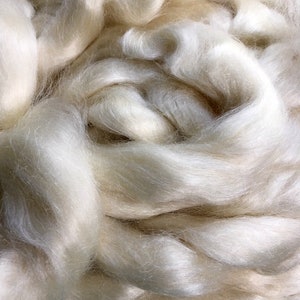 FREE SHIPPING - ROVING - Mohair, Natural White  (2 oz)