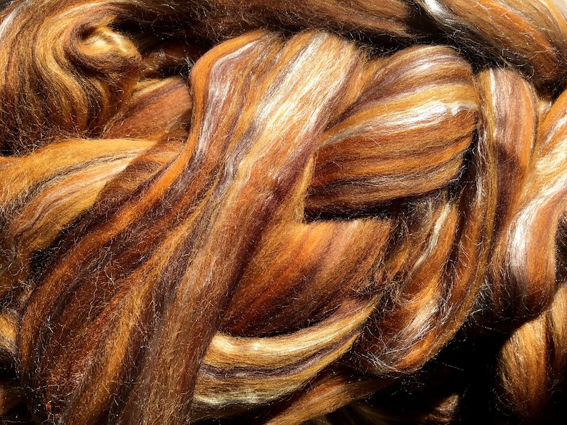 - Bengal Tiger FREE Shipping within US 7030 MerinoTussah Silk ROVING