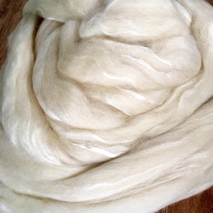 Roving - BFL and Tussah Silk (70/30)  Free Shipping   Hand Spinning Fiber