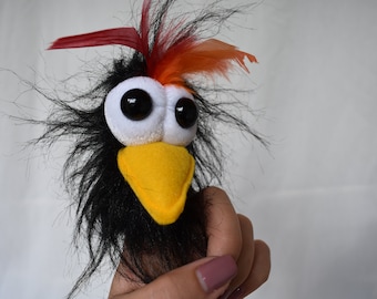 crow finger puppet