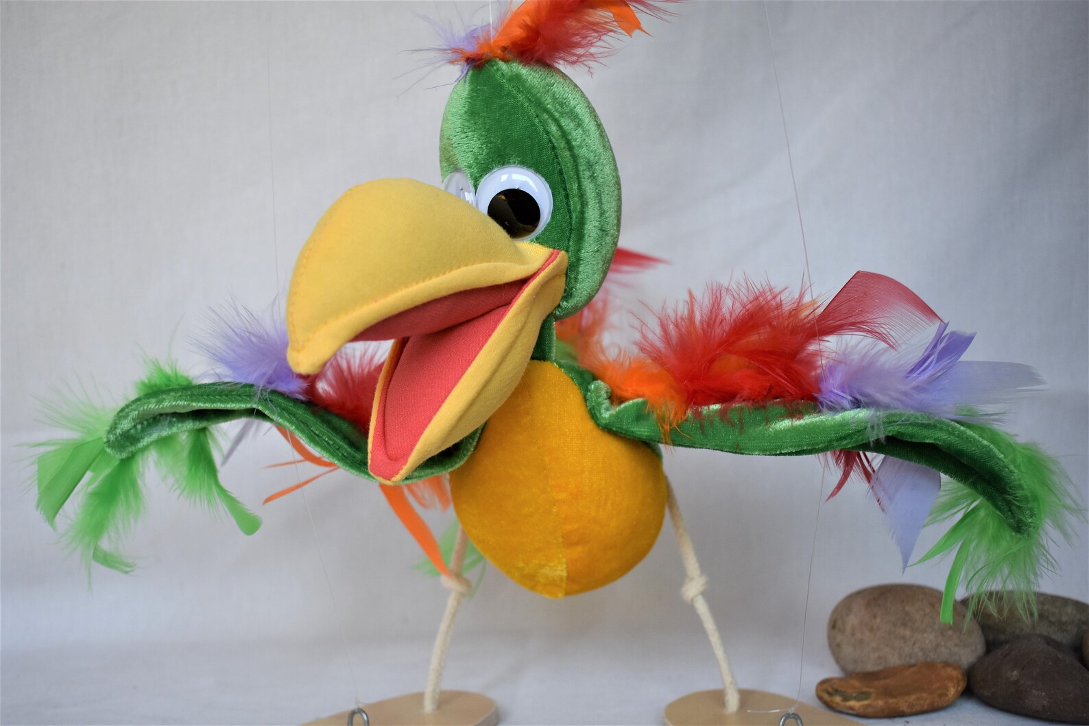 Parrot Puppet on Three Strings, Puppet Toy
