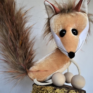 Fox Puppet on two Strings, Small Marionette Puppet, Animal Puppet, Animal Marionette Doll, Gift for Children by The Puppet Art