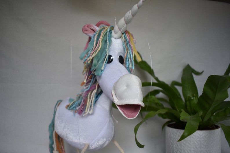 Unicorn Puppet on Four Strings Unicorn Etsy