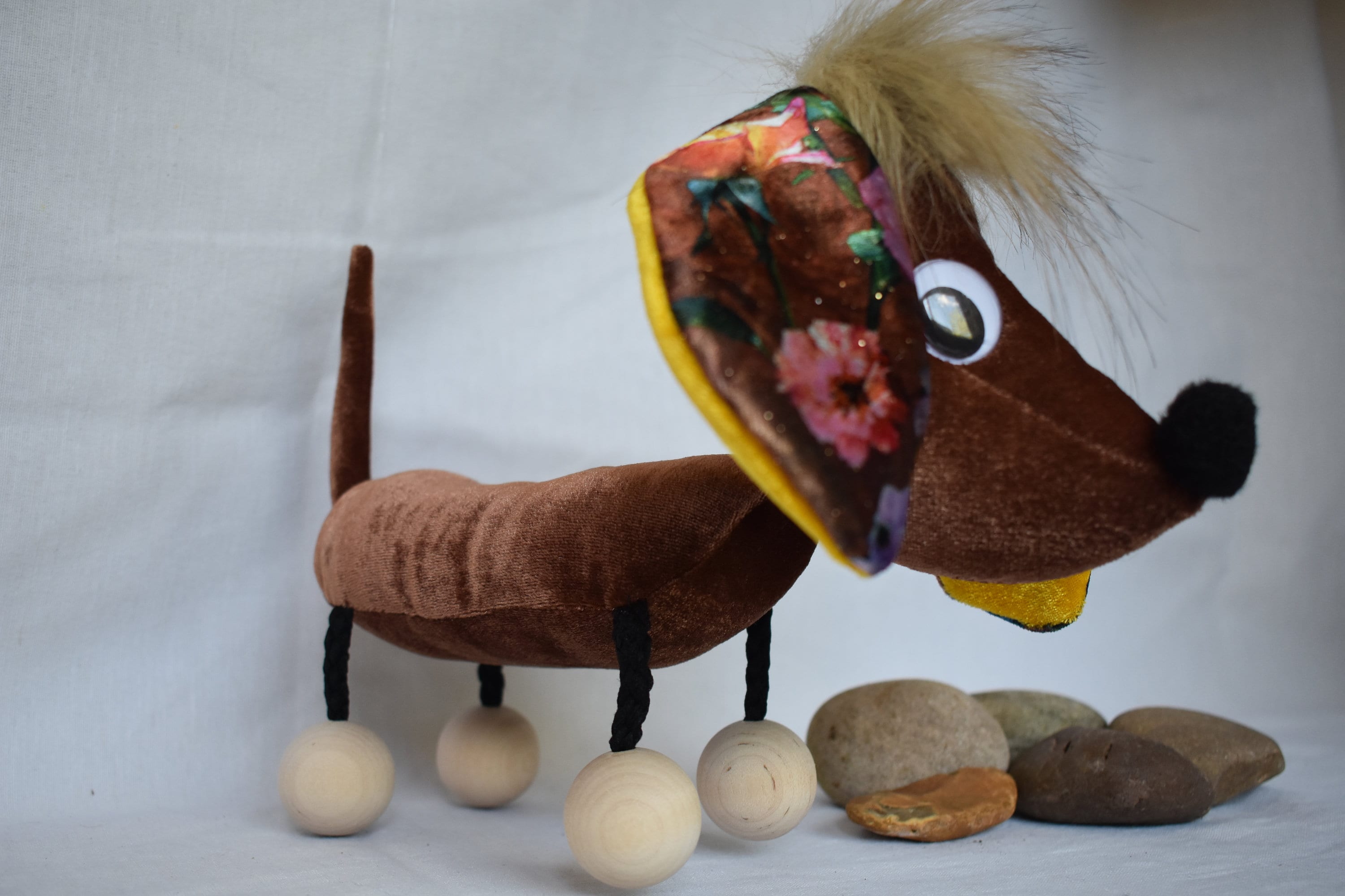 Dachshund Dog Puppet on Two Strings, Animal Doll, Puppet