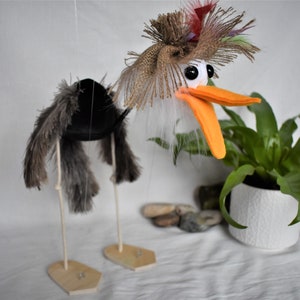 Ostrich Marionette Puppet on four Strings, Ostrich Soft Toy Puppet, Ostrich Marionette Toy, Children's Gifts by The Puppet Art image 2