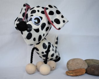 Dalmatian Spotty Dog Marionette Puppet on two Strings, Animal Marionette, Dog Soft Toy, Dog Puppet, Gifts for Children by The Puppet Art