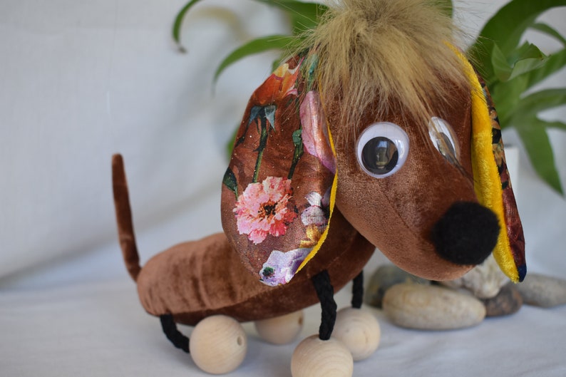 Dachshund Dog Puppet on Two Strings, Animal Doll, Puppet