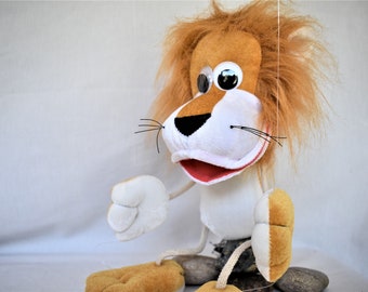 Lion Marionette Puppet on three Strings, Lion Soft Toy Puppet, Big Five Animal Puppet, Children's Gifts by The Puppet Art