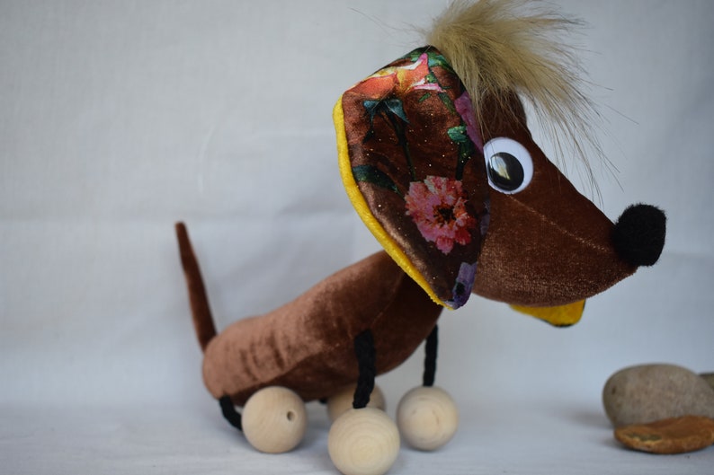 Dachshund Dog Puppet on Two Strings, Animal Doll, Puppet