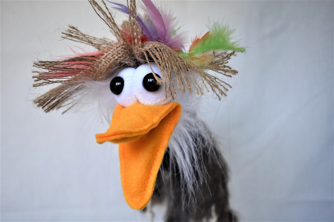 Ostrich Puppet on Four Strings, Ostrich Soft Toy Puppet