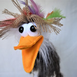 Ostrich Marionette Puppet on four Strings, Ostrich Soft Toy Puppet, Ostrich Marionette Toy, Children's Gifts by The Puppet Art