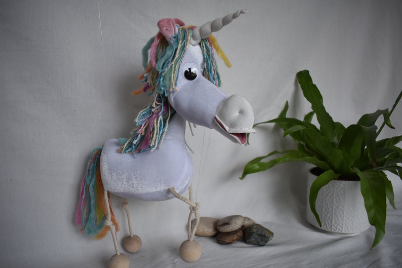 Unicorn Puppet on Four Strings Unicorn Etsy