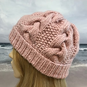 Instant Download Knitting pattern &#39;Simone&#39; for women&#39;s winter cabled knit hat